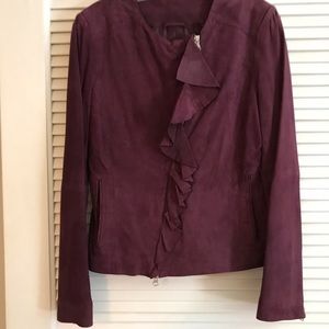 Saks Merlot colored Suede Jacket, sz6